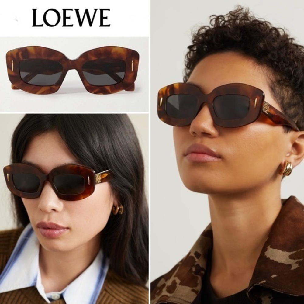 LOEWE EYEWEARScreen Square-frame Tortoiseshell Acetate Sunglasses 390$ NWT